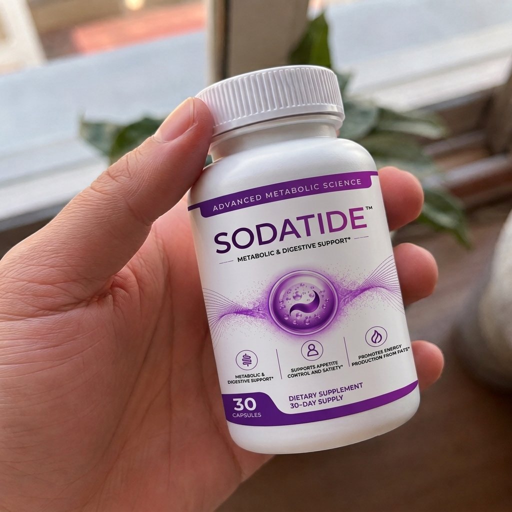 Doctor holding a bottle of Sodatide